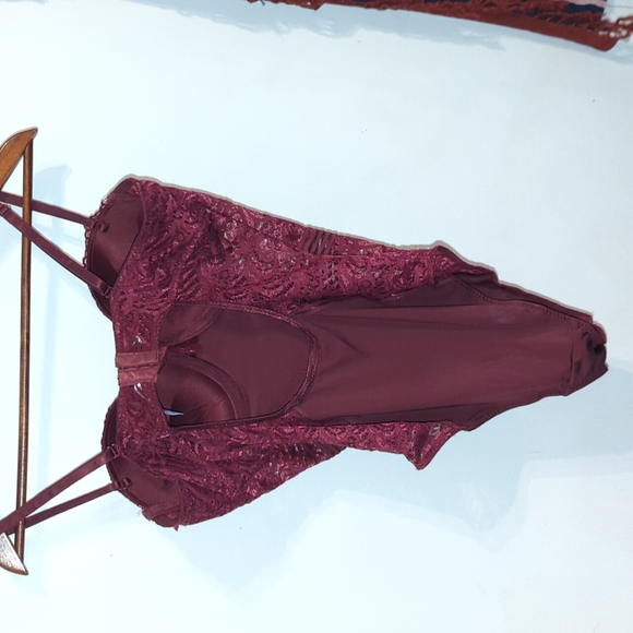 Onesie lace burgundy lingerie - Picture 3 of 4